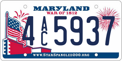 MD license plate 4AC5937