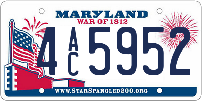 MD license plate 4AC5952