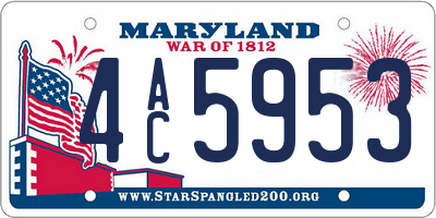 MD license plate 4AC5953