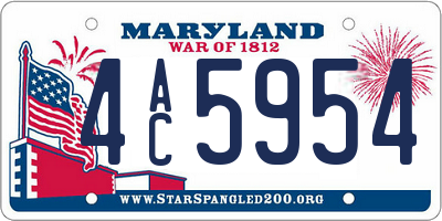 MD license plate 4AC5954