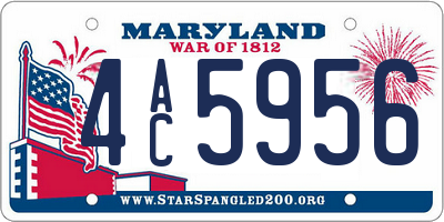 MD license plate 4AC5956
