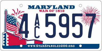 MD license plate 4AC5957