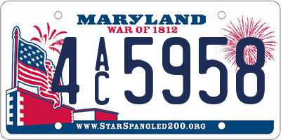 MD license plate 4AC5958