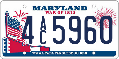 MD license plate 4AC5960