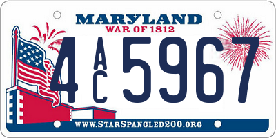 MD license plate 4AC5967