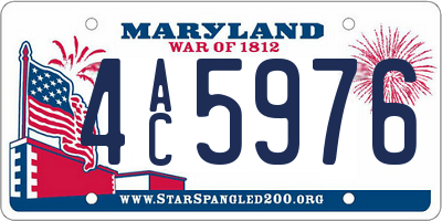 MD license plate 4AC5976