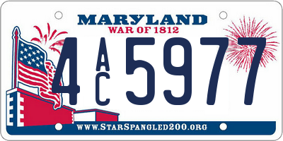 MD license plate 4AC5977