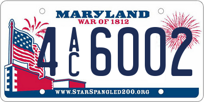 MD license plate 4AC6002