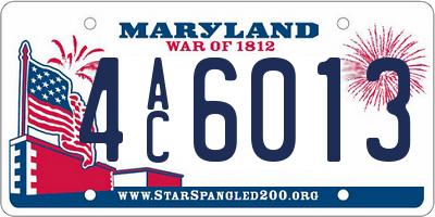 MD license plate 4AC6013