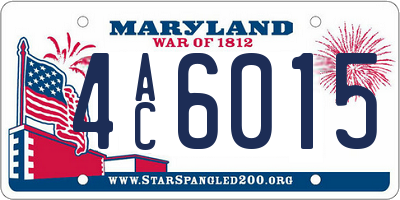 MD license plate 4AC6015
