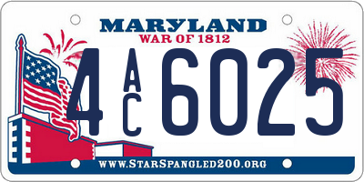 MD license plate 4AC6025