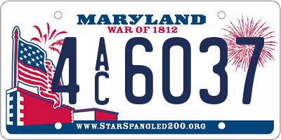 MD license plate 4AC6037