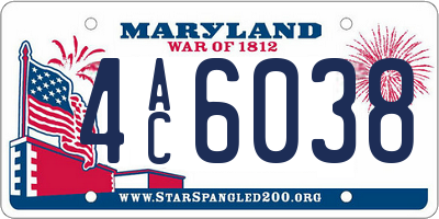 MD license plate 4AC6038