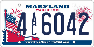 MD license plate 4AC6042