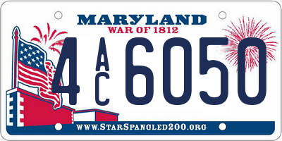 MD license plate 4AC6050