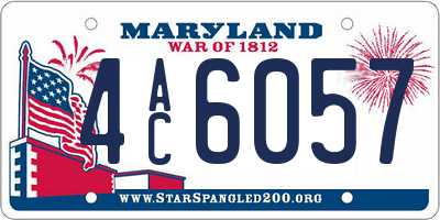 MD license plate 4AC6057