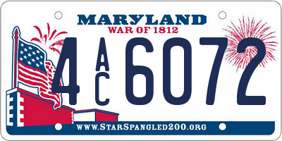 MD license plate 4AC6072