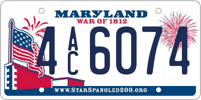 MD license plate 4AC6074