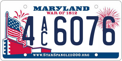 MD license plate 4AC6076