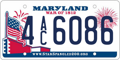 MD license plate 4AC6086