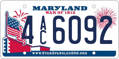 MD license plate 4AC6092
