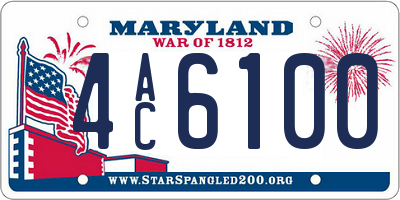 MD license plate 4AC6100