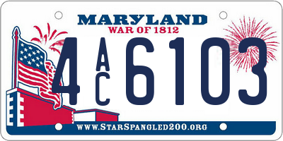 MD license plate 4AC6103