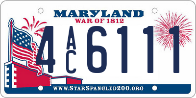 MD license plate 4AC6111