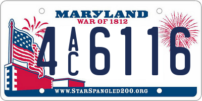 MD license plate 4AC6116