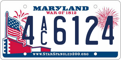 MD license plate 4AC6124