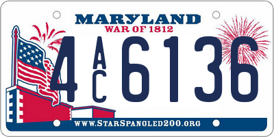 MD license plate 4AC6136