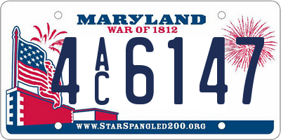 MD license plate 4AC6147