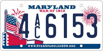 MD license plate 4AC6153