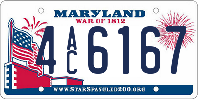MD license plate 4AC6167