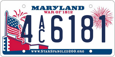MD license plate 4AC6181