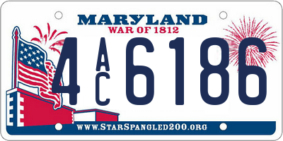 MD license plate 4AC6186