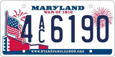 MD license plate 4AC6190