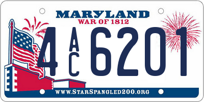 MD license plate 4AC6201