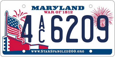 MD license plate 4AC6209