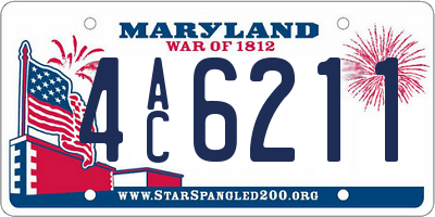 MD license plate 4AC6211