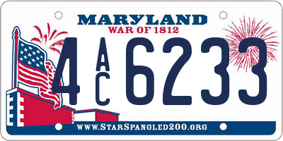 MD license plate 4AC6233