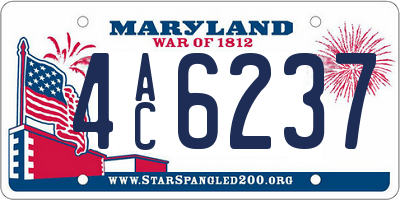 MD license plate 4AC6237
