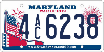 MD license plate 4AC6238