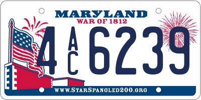 MD license plate 4AC6239