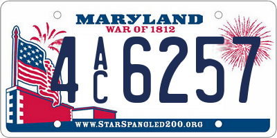 MD license plate 4AC6257