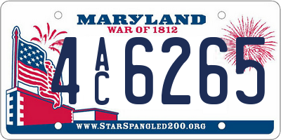 MD license plate 4AC6265