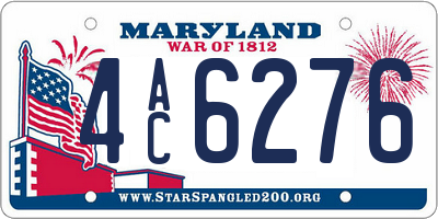 MD license plate 4AC6276