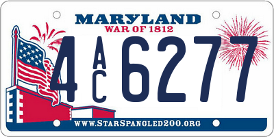 MD license plate 4AC6277