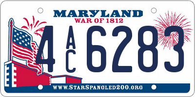 MD license plate 4AC6283