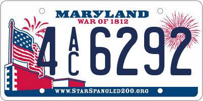 MD license plate 4AC6292